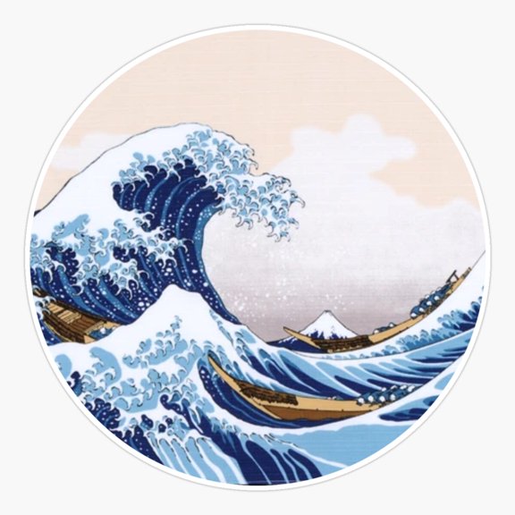 Great Wave Ocean Art Sticker
