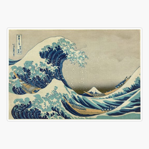 Great Wave Ocean Art Sticker