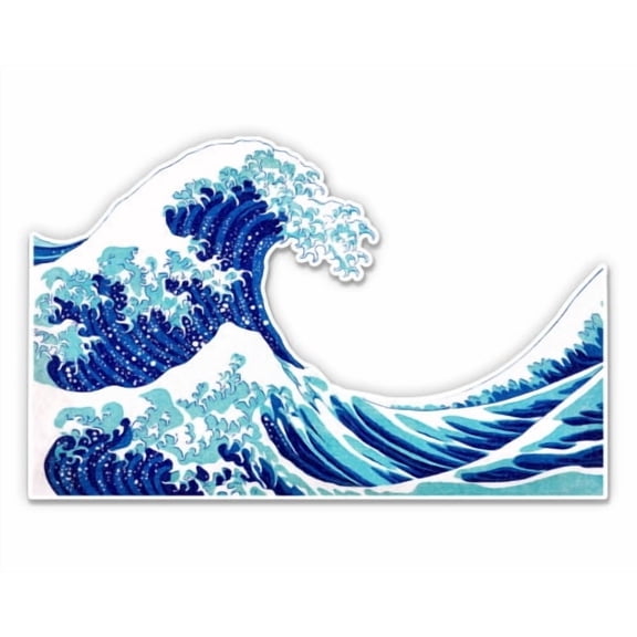 Great Wave Off Kanagawa Japanese Wave - 3" Vinyl Sticker - For Car Laptop Water Bottle Phone - Waterproof Decal