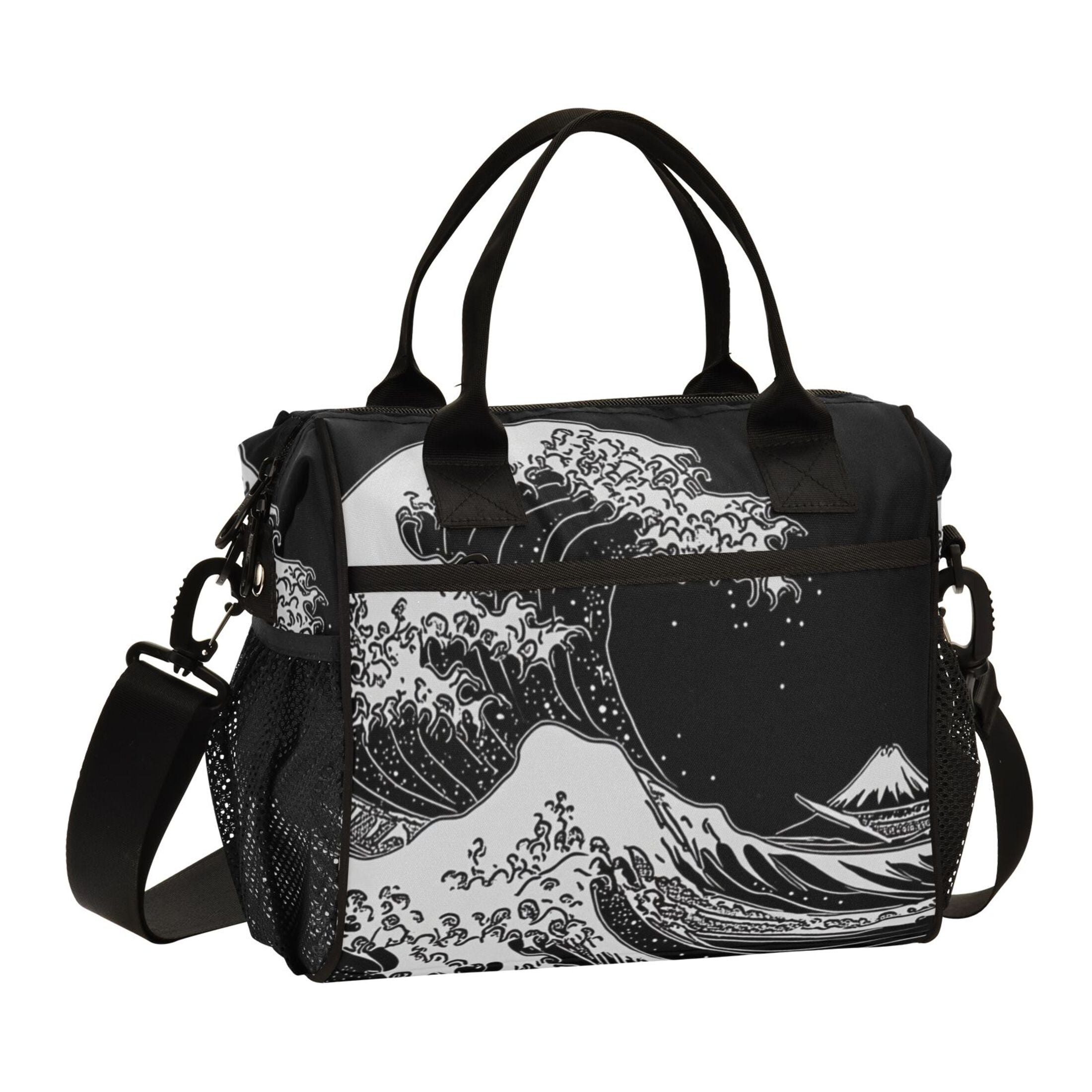 Great Wave Off Kanagawa Lunch Bag Insulated Lunch Box Leakproof Reusable Cooler Tote Adjustable Shoulder Strap for Men Women 12L