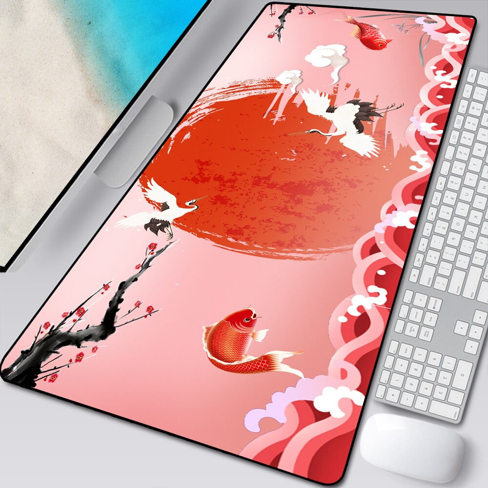 Great Wave Off Mouse Pad Art Large Overlock Edge Mat Rubber Speed PC