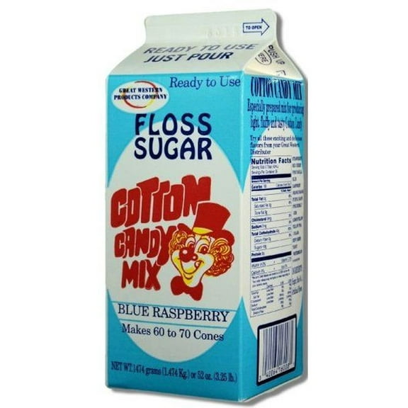 Great Western Blue Raspberry Cotton Candy Mix, 3.25 Pound -- 6 per Case.