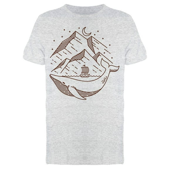 Great Whale Under The Mountains T-Shirt Men -Image by Shutterstock, Male XX-Large