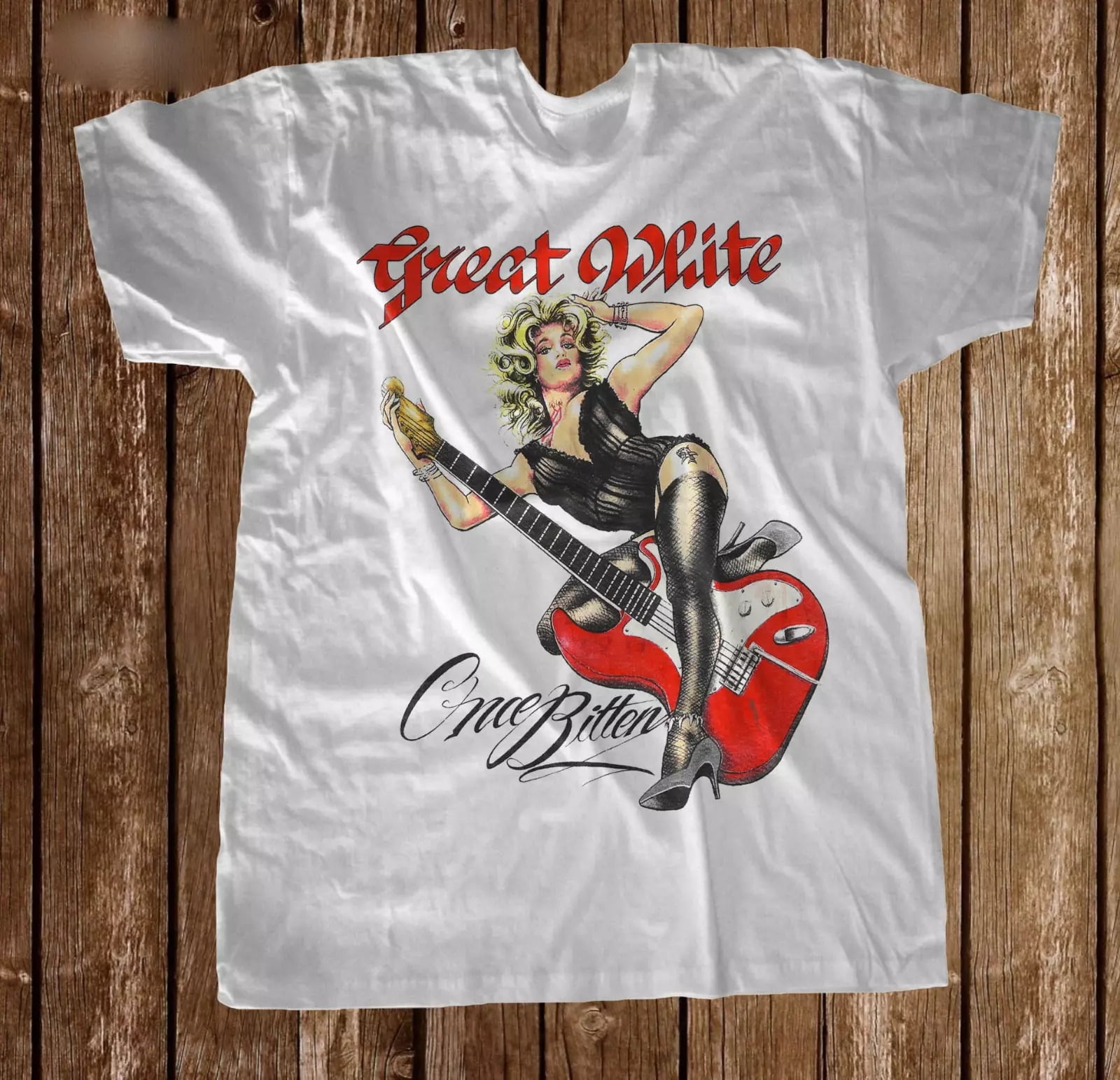 Great White Band Heavy Cotton All Size Unisex White Shirt