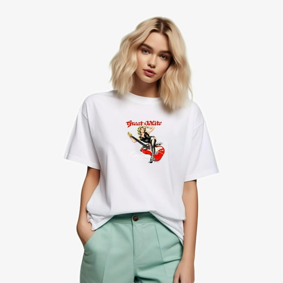 Great White Band Once Bitten Hard Rock 80s Metal T-Shirt, for men & women, up to size 5XL