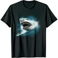 Great White Graphic Black TShirt Bold Ocean Design