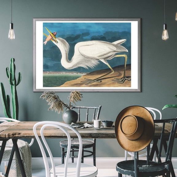 Great White Heron Vintage Art Print, Birds Of America Decor, Heron Illustration, Bird Watcher Gift Wall Art, Modern Wall Decor, 8x12 UNFRAMED