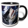 thumbnail image 1 of 3drose, Great White Shark, 11oz Two-tone Black Mug, 1 of 6