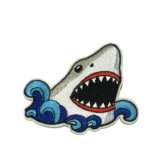 Great White Shark Animal Sealife Embroidered Patch Iron/Sew-On Applique Souvenir