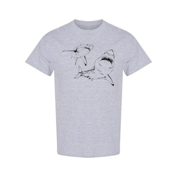 Great White Shark Attack T-Shirt Men -Image by Shutterstock, Male 3X-Large