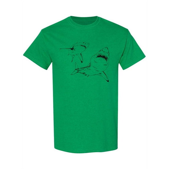 Great White Shark Attack T-Shirt Men -Image by Shutterstock, Male Large