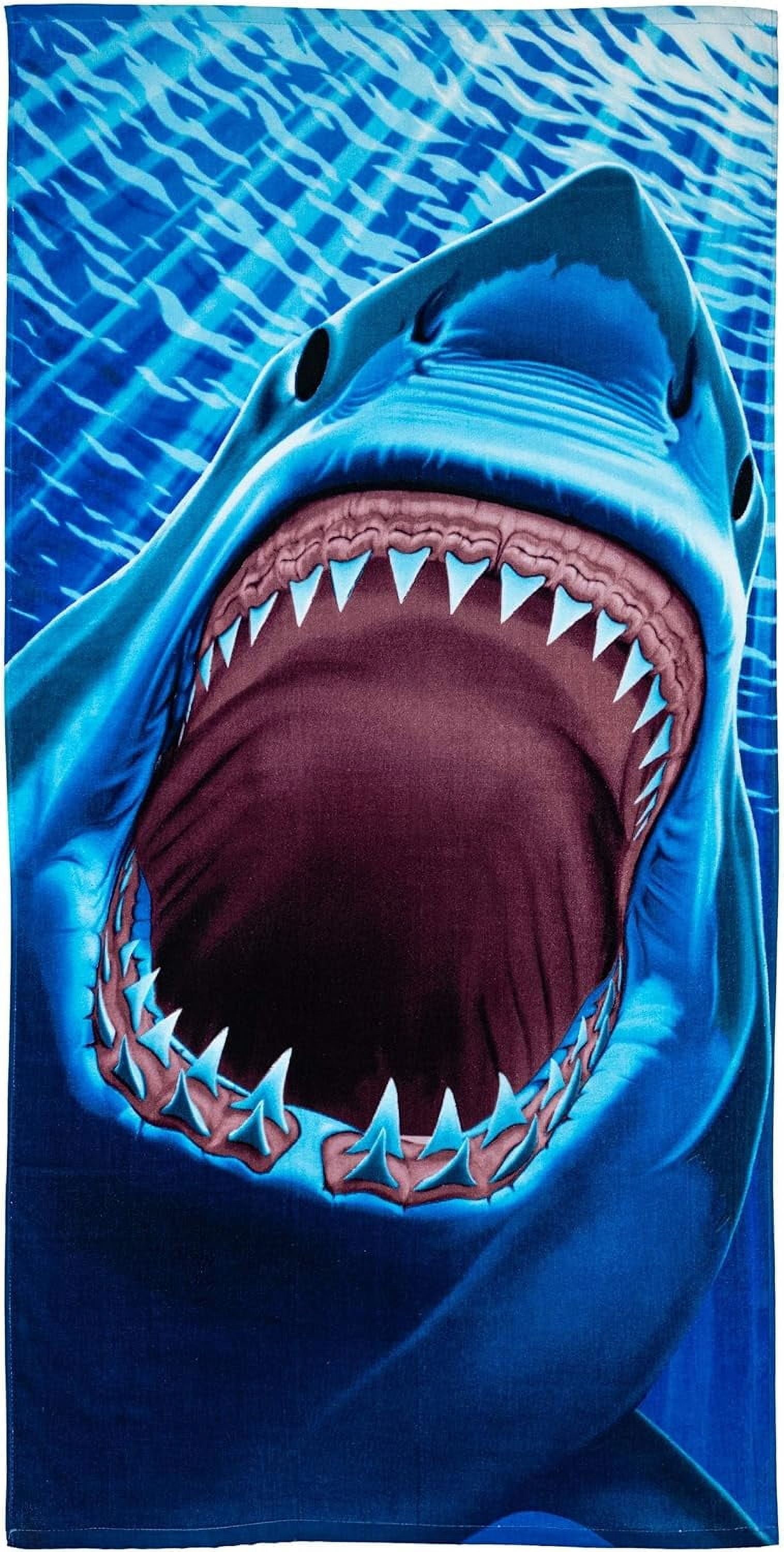 Great White Shark Beach Towel for Boys Shark Bath Towel Print 32" x 52 ...