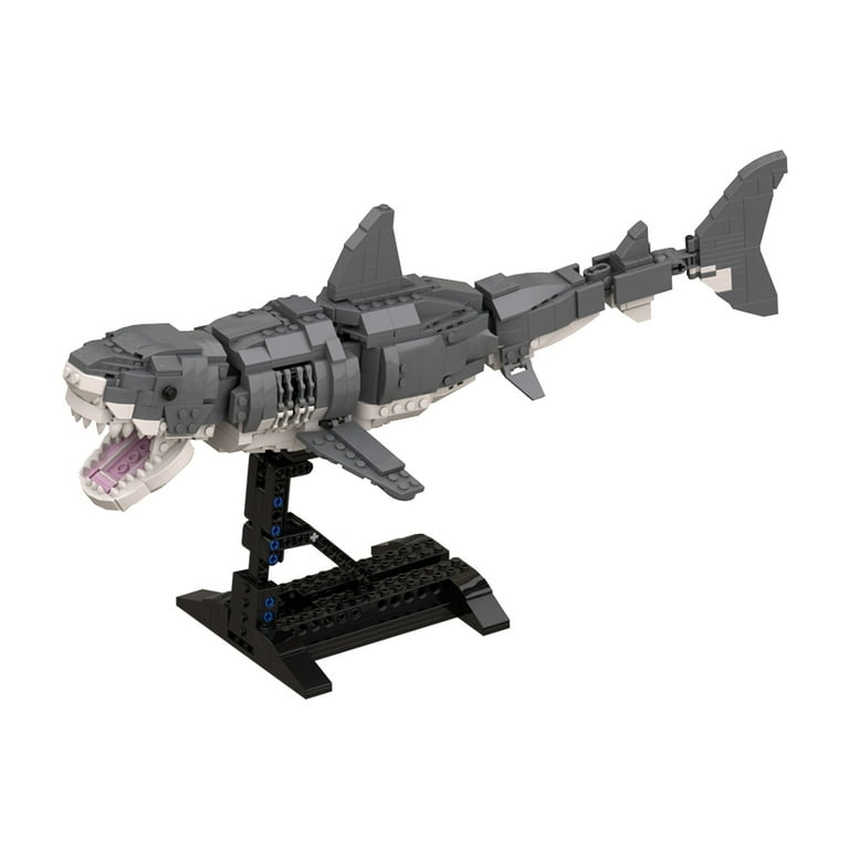 Great White Shark Building Block Kit Ocean Overlord For Megalodoned Tooth Fish Animal Brick Toy for Children Xmas Gift