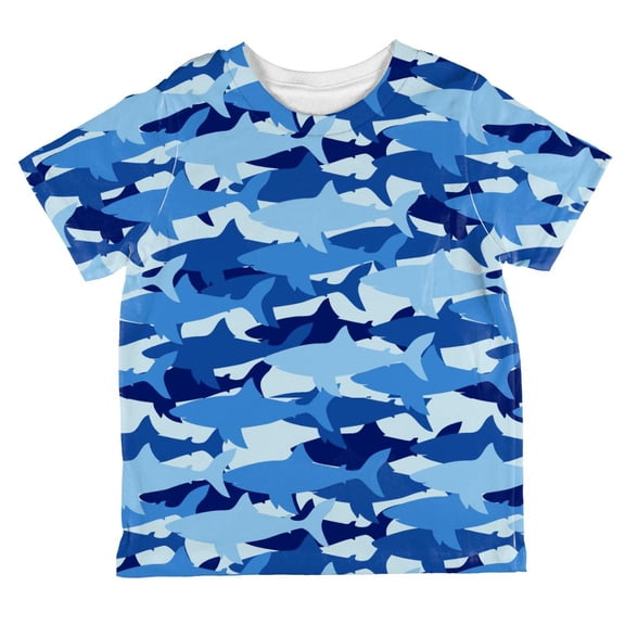 Great White Shark Camo All Over Toddler T Shirt Multi 4T