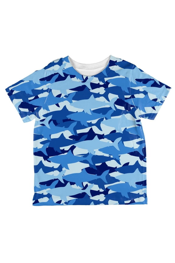Great White Shark Camo All Over Toddler T Shirt Multi 4T