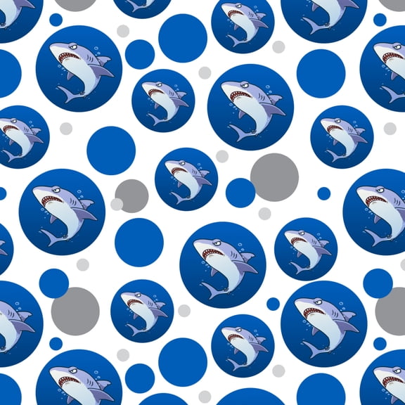 Great White Shark Cartoon in Ocean Premium Gift Wrap Wrapping Paper Roll