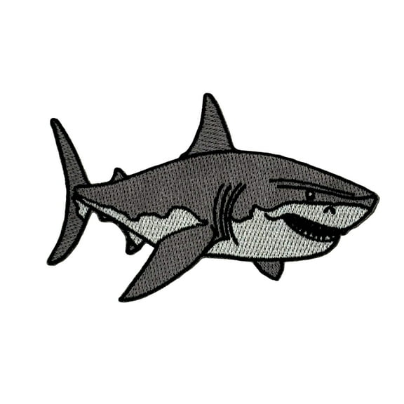 Great White Shark Embroidered Iron-on Patch | Clayton Jewelry Labs