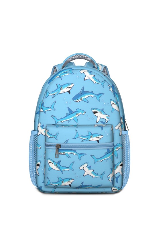 Great White Shark Illustration Backpack - Waterproof & Stylish, Ergonomic Support for Teenagers, Organized Storage Pockets