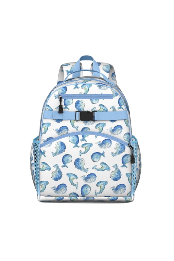 Great White Shark Nautical Students Backpack With Underwater Marine Life Ocean Tropical Sea Abstract Funny Pattern
