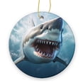 thumbnail image 1 of Great White Shark Open Mouth With Sharp Teeth - Christmas Ornament Xmas Keepsake Ceramic Ornaments Holiday Decorations for Tree Christmas Gift Ideas 2.95in, 1 of 6