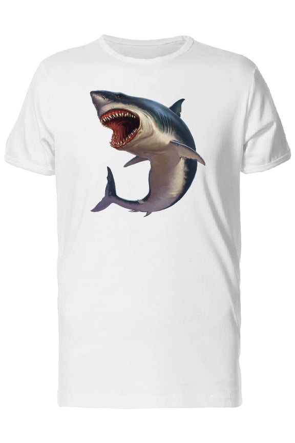 Great White Shark Painting Tee Men's - Men T-Shirt, 2XL