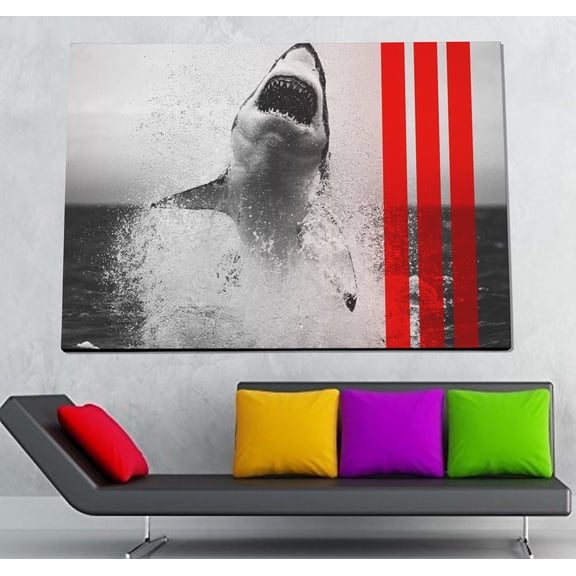 Great White Shark Poster or Wrapped Canvas