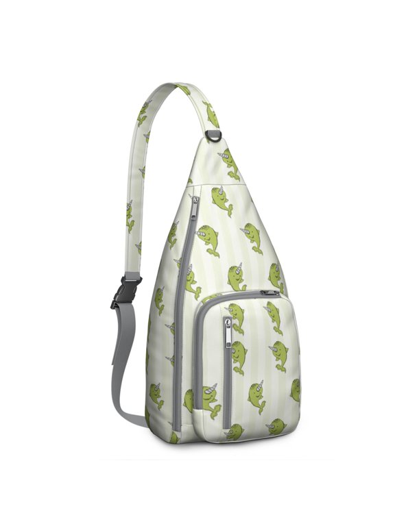 Great White Shark Print Sling Bag- Fierce Ocean Predator Design Crossbody Backpack, Water-Resistant Marine Life Shoulder Pack (Nautical Theme)