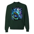 thumbnail image 1 of Great White Shark Species in Ocean | Mens Fishing Crewneck Graphic Sweatshirt, Forest Green, Medium, 1 of 3