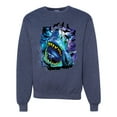 thumbnail image 1 of Great White Shark Species in Ocean | Mens Fishing Crewneck Graphic Sweatshirt, Vintage Heather Navy, Small, 1 of 3