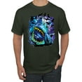thumbnail image 1 of Great White Shark Species in Ocean | Mens Fishing Graphic T-Shirt, Forest Green, Small, 1 of 3