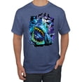 thumbnail image 1 of Great White Shark Species in Ocean | Mens Fishing Graphic T-Shirt, Vintage Heather Blue, Small, 1 of 3