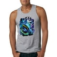thumbnail image 1 of Great White Shark Species in Ocean | Mens Fishing Graphic Tank Top, Heather Grey, 3XL, 1 of 3