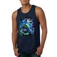 thumbnail image 1 of Great White Shark Species in Ocean | Mens Fishing Graphic Tank Top, Navy, Small, 1 of 3
