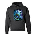 thumbnail image 1 of Great White Shark Species in Ocean | Mens Fishing Hooded Sweatshirt Graphic Hoodie, Heather Black, Large, 1 of 3