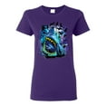 thumbnail image 1 of Great White Shark Species in Ocean | Womens Fishing Graphic T-Shirt, Purple, Large, 1 of 3