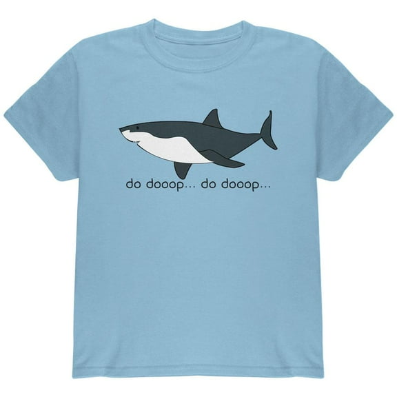 Great White Shark Suspense Cute Youth T Shirt Light Blue YMD