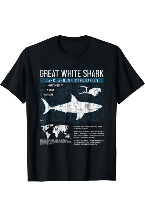 Great White Shark T Shirt Science Sharks Facts Geek Graphic