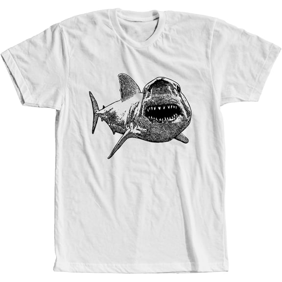 Great White Shark T-Shirt Shark Teeth Attack Jaw Tee for Men Women