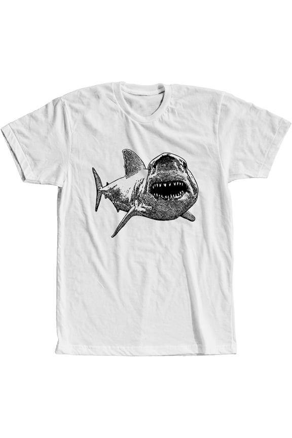Great White Shark T-Shirt Shark Teeth Attack Jaw Tee for Men Women