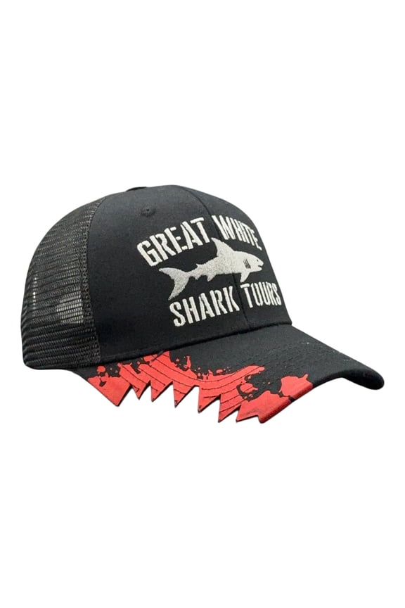 Great White Shark Tours Hat Funny Sarcastic Special Effect Graphic Novelty Shark Bite Cap