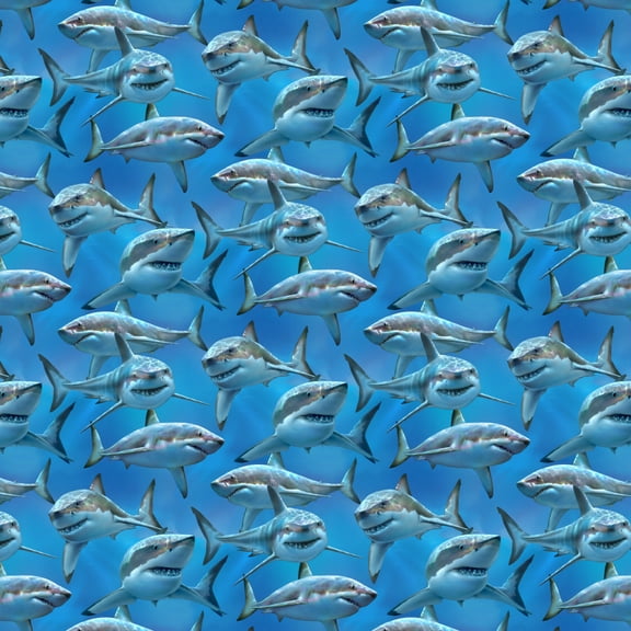 Great White Sharks Ocean Diving Pattern Premium Roll Gift Wrap Wrapping Paper