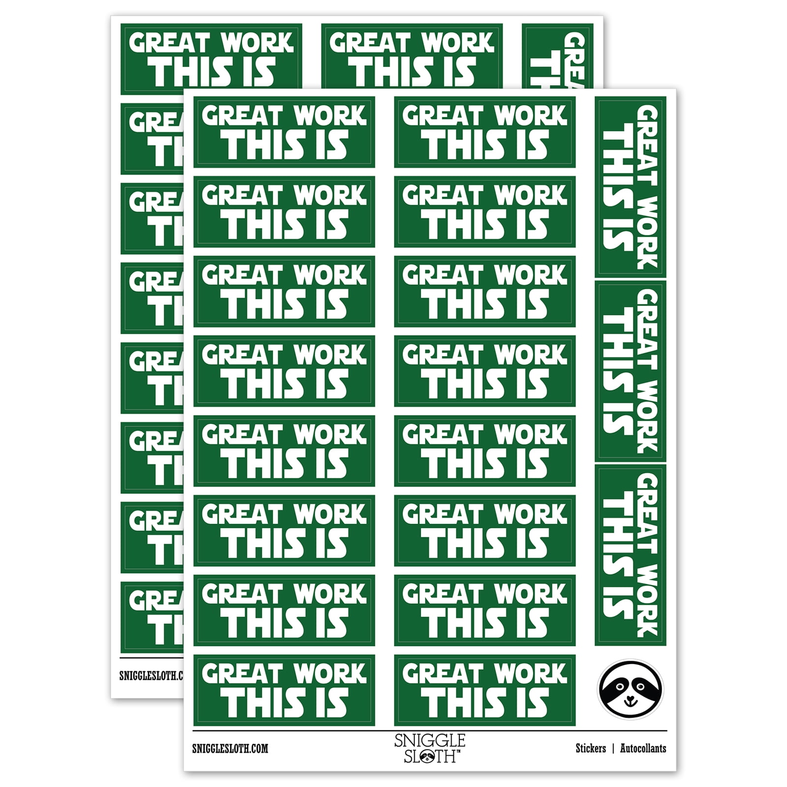 Great Work This is Teacher Student School Sticker Set - Dark Green ...