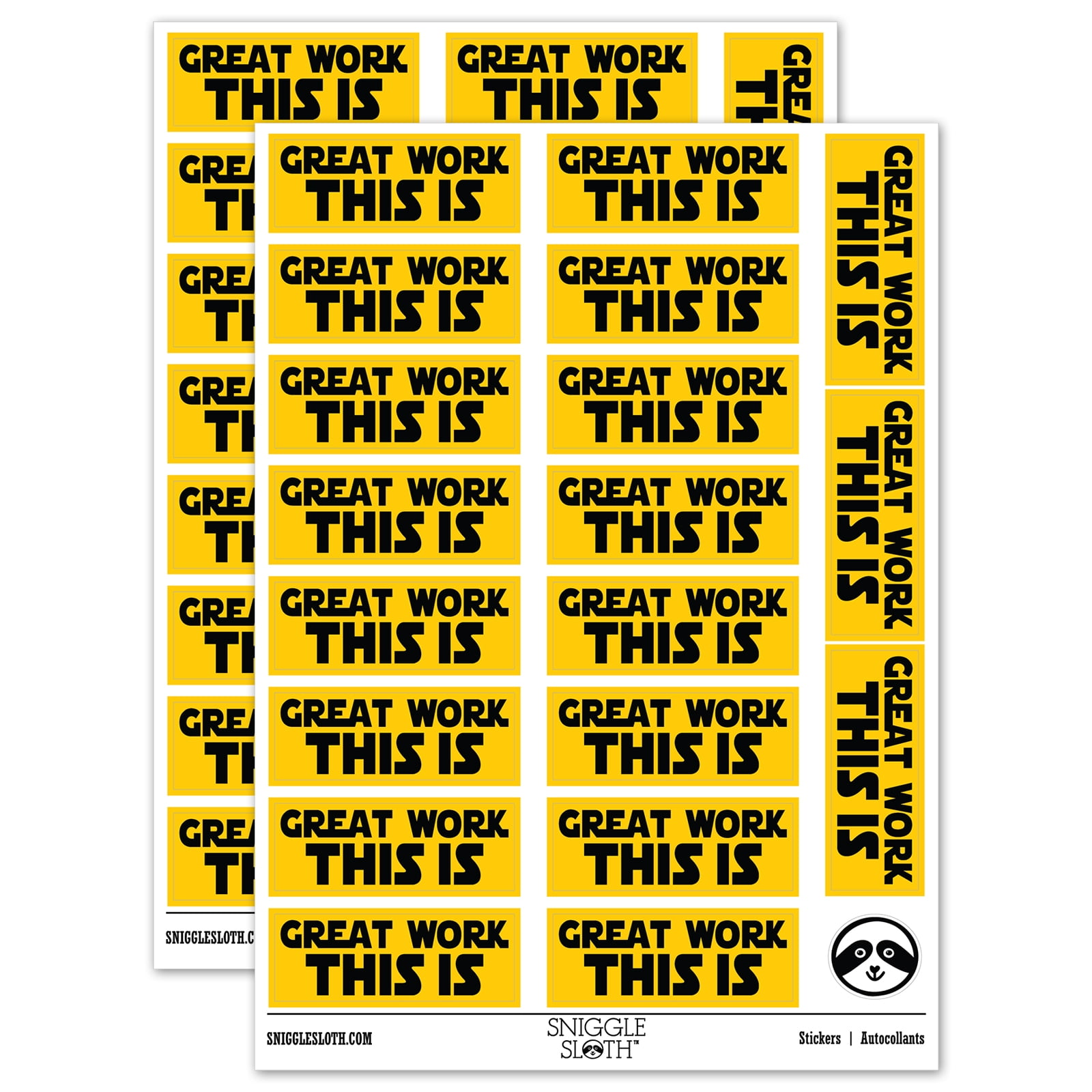 Sticker Great Work Math Great Work This is Teacher Student School Sticker Set - Yellow - Matte ...
