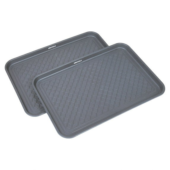 Great Working Tools Boot Trays for Entryway, Set of 2 Heavy Duty Shoe Trays All Season Muddy Mats Wet Shoe Tray Snow Boot Tray - Gray, 23.75" x 15.5" x 1.25"