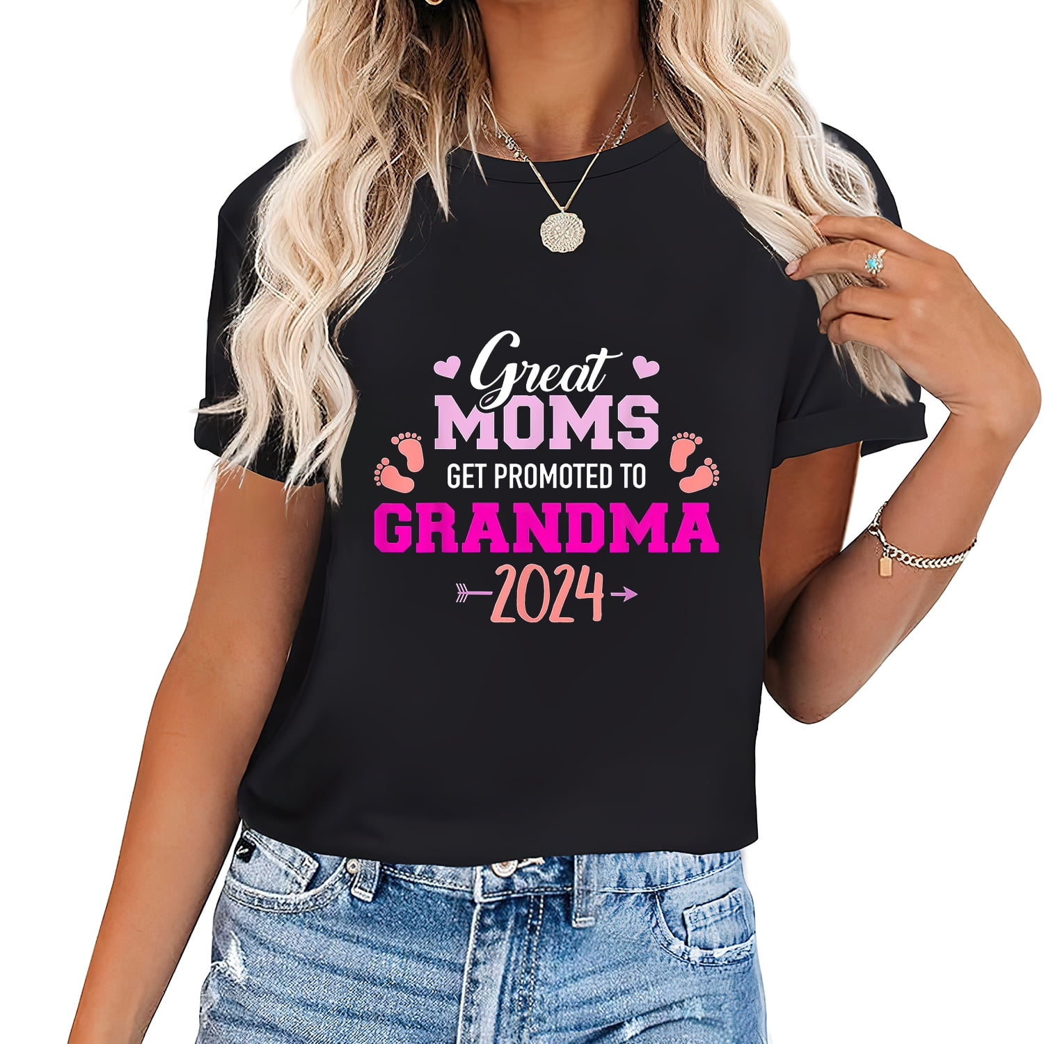 Great moms get promoted to grandma 2024 T-Shirt - Walmart.com