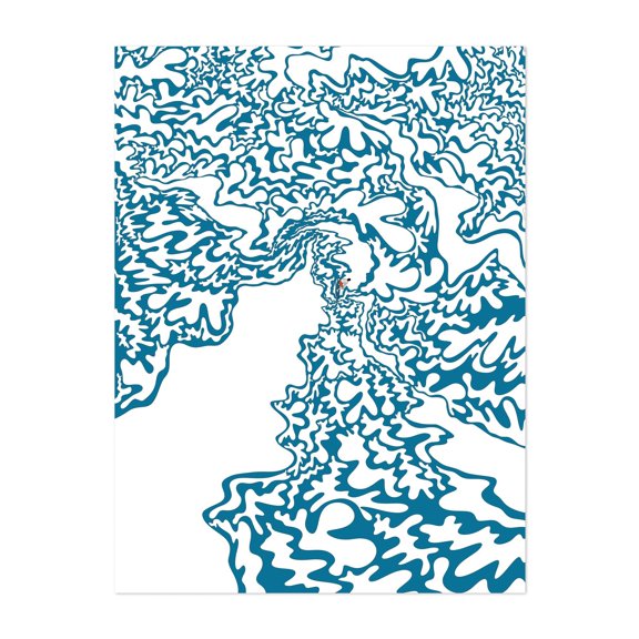 Great surf waves - Digital Art Abstract Surrealism Pattern Illustration Modern Art Geometric Psychedelic Unframed Wall Art Print 11 x 14 inches