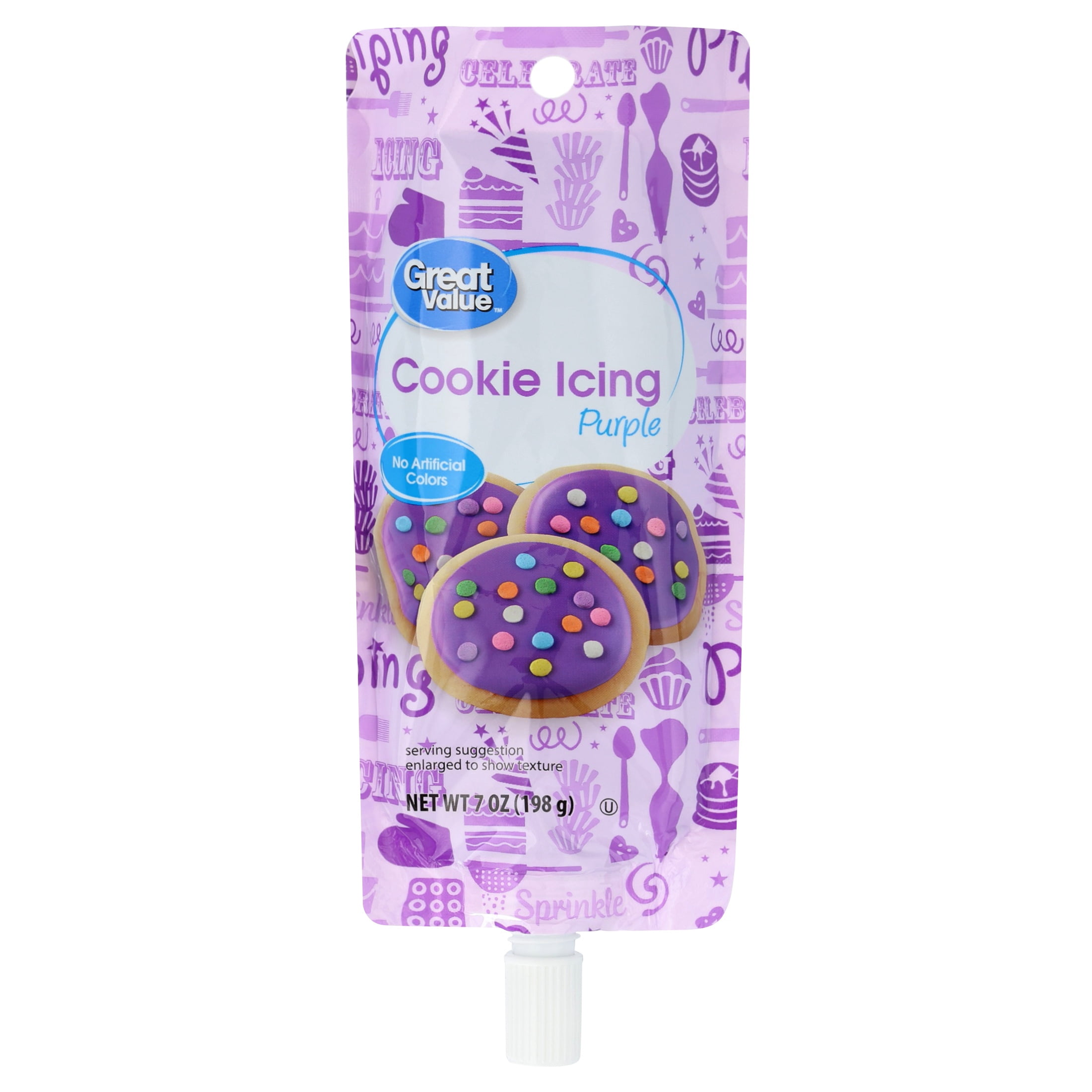 Great Value Cookie Icing, Purple, 7 oz