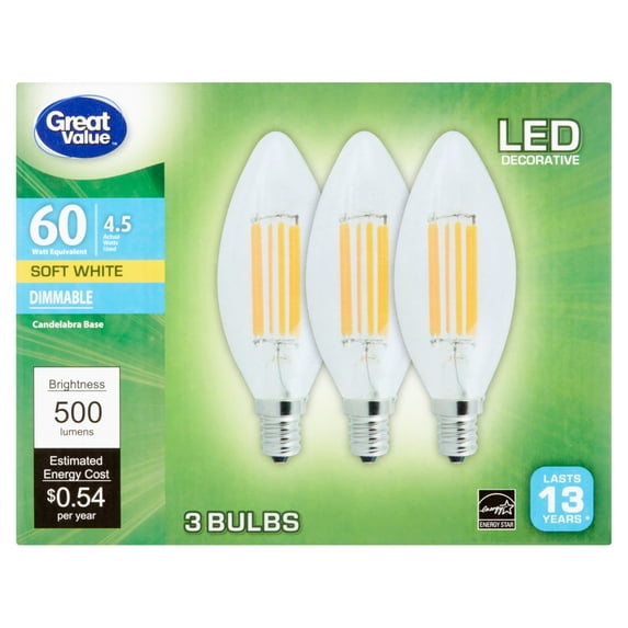 Great value; Electrical; CAD4.5W27;3-Pack
