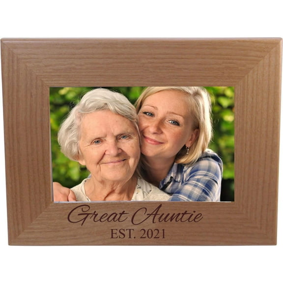GreatAuntie Established Est. 2021 Engraved Alder Wood Picture Frame