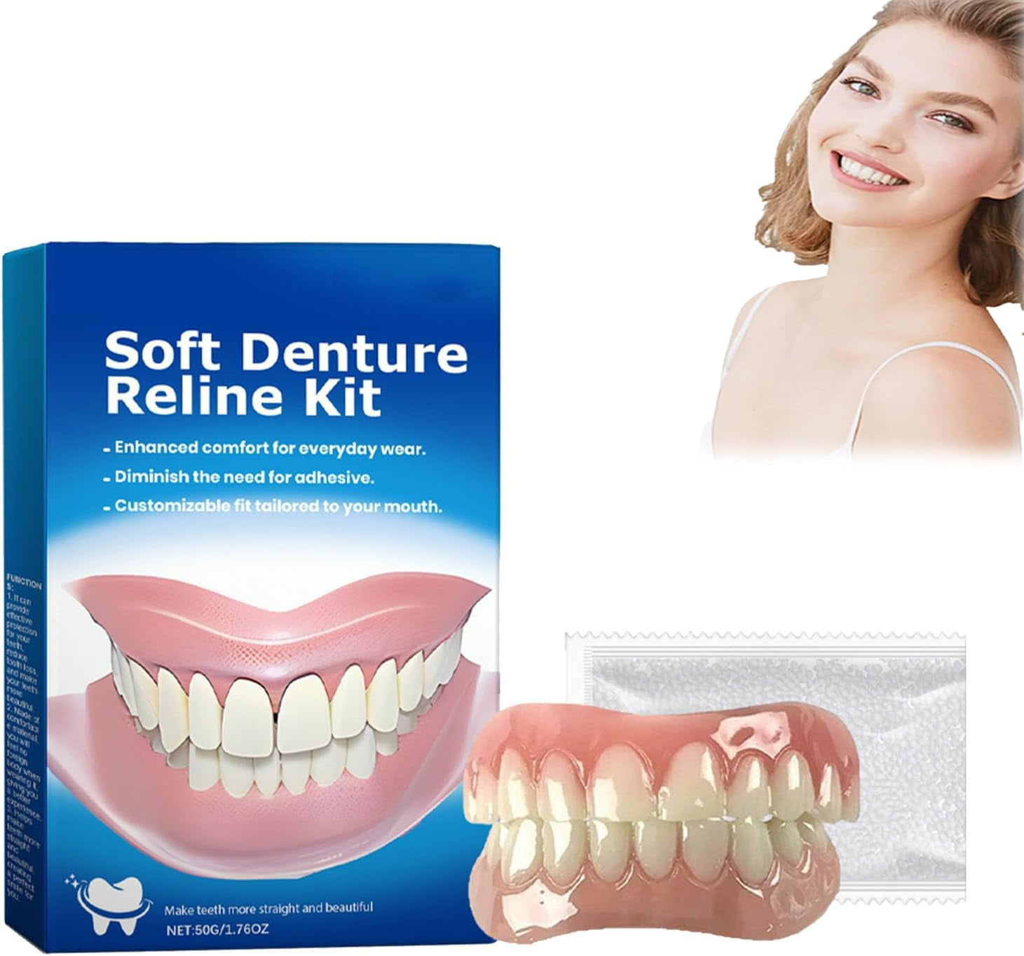 GreatFit Denture Silicone Reline Kit, Denture Silicone Reline Kit, Soft